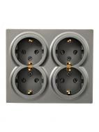 Розетка накладная бытовая с заземлением Lezard LETO IP20 платина 752-3500-127BDP