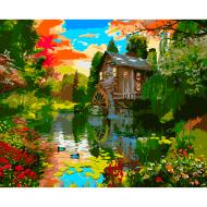 Картина по номерам Водяная мельница 40x50 см Santi