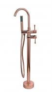 Смеситель для ванны Grace напольный с ручным душем и переключателем режимов, ARIA ЧЕРВНОЕ ЗОЛОТО ARIA-801 GOLD RED