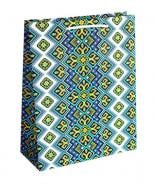 Пакет подарочный Украинский орнамент 32x44x10 см Гулівер Країна