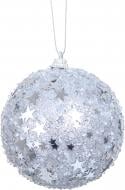 Куля новорічна Koopman Зірочки d 80 мм срібний ABJ443210