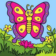 Картина по номерам Бабочка неоновые краски 25х25 см Santi