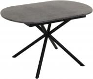 Стол обеденный Остин 1250(1600)x800x750мм мрамор темный/черный