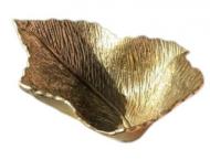 Фруктовница «Листок» из металла в золотом цвете 23482-В