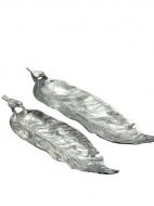 Блюдо декоративное Птичка на листочке из металла 2 шт.