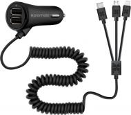 Автомобільний зарядний пристрій Promate Charger-Trio Black Автомобільний зарядний пристрій Promate Charger-Trio Black