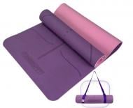 Коврик для йоги и фитнеса EasyFit (EF-A1924-VP) 183х61х0,6 см фиолетовыйрозовый