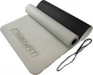 Коврик для йоги и фитнеса EasyFit (EF-A1924-GYBK) 183х61х0,6 см серыйчерный