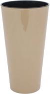 Горшок пластиковый Form Plastic Вулкано премиум-150 круглый 3,3 л латте/черный (2450-002)