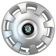 Колпак для колес SJS Skoda (зелена) 205 R14" 4 шт. серебряный (104537)