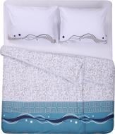 Комплект постельного белья Green Wave семейный бело-голубой UP! (Underprice)