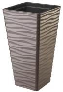 Горшок пластиковый Form Plastic Сахара Слим Квадро-30 квадратный 33 л коричневый (3950-068)