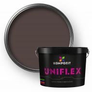 Краска универсальная резиновая водоэмульсионная Kompozit UNIFLEX мат Шоколад 12 кг