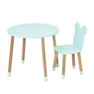 Комплект ArinWOOD Мишка (столик круглый + стул) 07-025B-ROUND бирюзовый