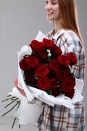 Букет классический из 25 бордовых роз 50 см (S) Букет классический из 25 бордовых роз 50 см (S)