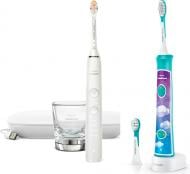 Электрическая зубная щетка Philips Series 9000 Sonicare HX9911/19 Diamond Clean + HX6322/04 For Kids