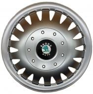 Колпак для колес SJS Skoda (зелена) 320 R15" 4 шт. серебряный (106457)