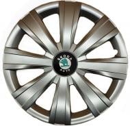 Колпак для колес SJS Skoda (зелена) 328 R15" 4 шт. серебряный (106472)