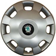 Колпак для колес SJS Skoda (зелена) 207 R14" 4 шт. серебряный (106606)