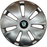 Колпак для колес SJS Skoda (зелена) 433 R16" 4 шт. серебряный (106635)