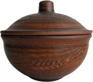 Горщик для запікання Український гончарний посуд з кришкою Колос 600 мл