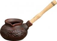 Турка Український гончарний посуд мала з дерев'яною ручкою 300 мл