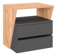 Тумба прикроватная Компанит ПКТ-13 502x504x404 мм дуб крафт золотой/антрацит Тумба прикроватная Компанит ПКТ-13 502x504x404 мм дуб крафт золотой/антрацит