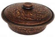 Ємність Український гончарний посуд для холодцю з кришкою 1,2 л