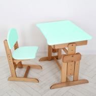 Комплект меблів дитячий ArinWOOD совеня бук парта та стілець регульовані 04-031BIRUZA бірюзовий