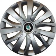 Колпак для колес SJS Skoda (зелена) 228 R14" 4 шт. серебряный (106874)