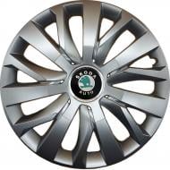 Колпак для колес SJS Skoda (зелена) 345 R15" 4 шт. серебряный (106927)