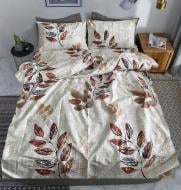 Комплект постельного белья 587 Листья евро мультиколор Zastelli