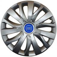 Ковпак для коліс SJS Fiat (синій) 345 R15" 4 шт. срібний (107388)