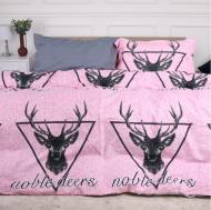 Комплект постельного белья Бязь Ranforce Elite 17-0516 Noble deers pink 175х210 см мультиколор MirSon