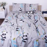 Комплект постельного белья Бязь Ranforce Elite 17-0504 Panda is gray 160х220 см мультиколор MirSon
