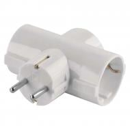 Трійник Emos із заземленням 3 гн. білий P00242