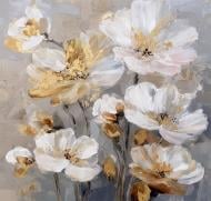 Репродукция Цветы на сером фоне 50x50 см Арт Фемелі