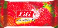Вологі серветки Lili з ароматом полуниці 15 шт.