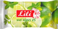 Вологі серветки Lili з ароматом мяти та лайму 15 шт.