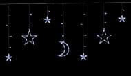 Электрогирлянда-штора Звезда-месяц светодиодная (LED) 138 ламп 2,5 м (QC6001)