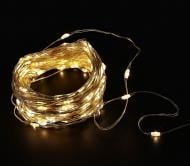 Электрогирлянда линейная роса теплая белая светодиодная (LED) 200 ламп 20 м (QC6005)