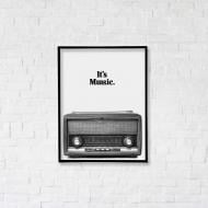 Постер Мелодия в черно-белом 3 45x60 см Brushme FNK5000146_RN45-19