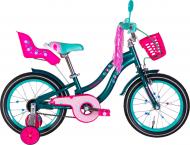 Велосипед Formula 16" 8.5"(22 см) FLOWER PREMIUM OPS-FRK-16-209 зелений із рожевим