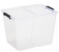 Ящик для зберігання Poliplast 2302 прозорий Flex 30 л з подвійною кришкою 300x330x430 мм