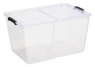 Ящик для зберігання Poliplast 2303 прозорий Flex 50 л з подвійною кришкою 306x390x565 мм