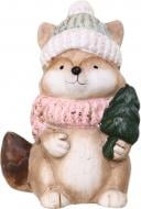 Статуэтка Лиса с елкой 70х55х100 мм терракотовый APF670960