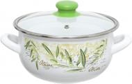 Кастрюля Infinity Olive эмалированная со стеклянной крышкой 2,9 л 20 см
