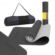 Килимок для йоги та фітнесу Cornix 183 x 61 x 0,6 см TPE XR-0349 Black/Grey чорно-сірий