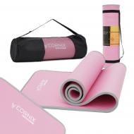 Килимок для йоги та фітнесу Cornix 183 x 61 x 1 см NBR XR-0095 Pink/Grey сіро-рожевий