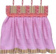 Набор полотенец махровых для кухни платье-полоска 4 шт. 34x50 см розовый Zastelli